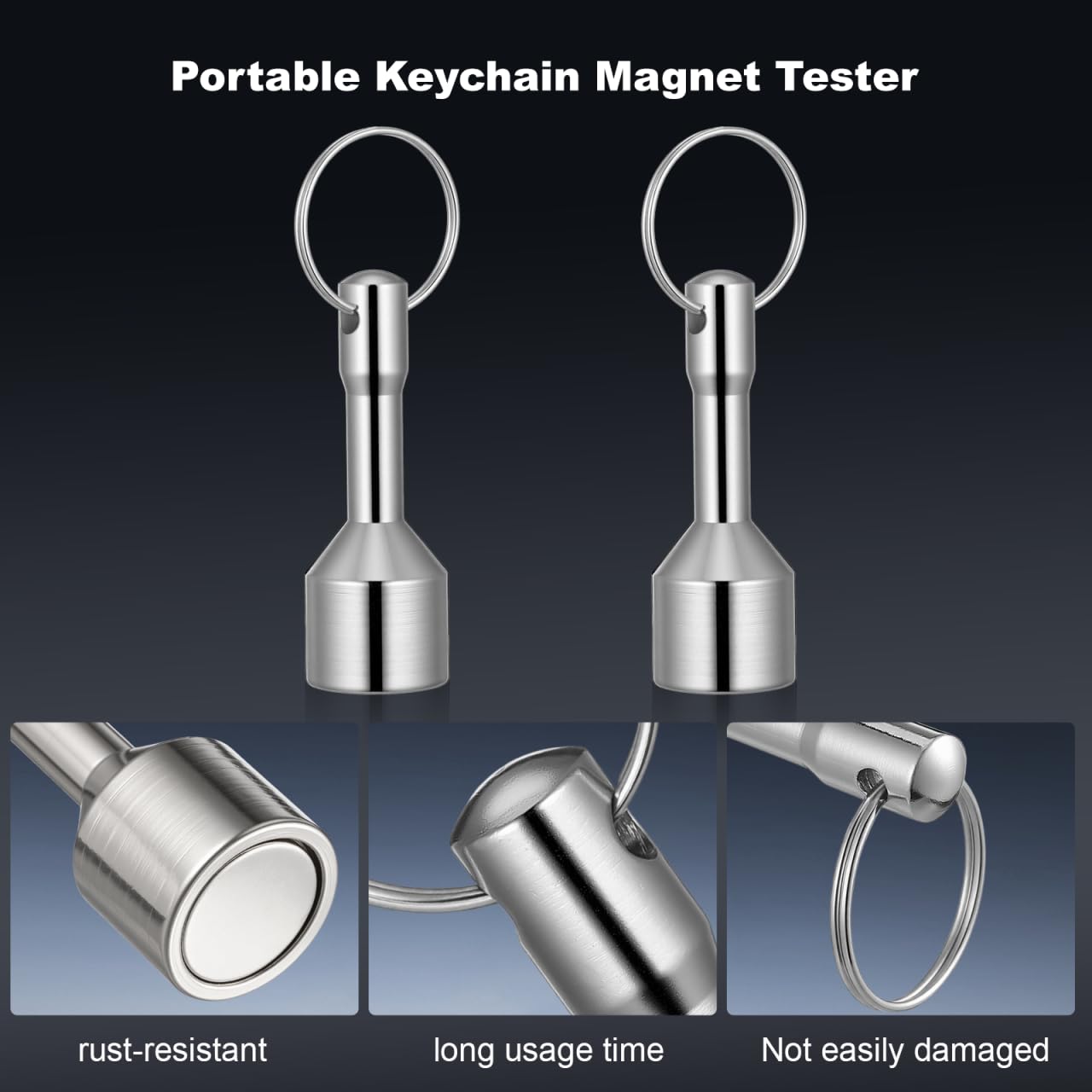 ULTECHNOVO 2 Stück Gold Tester Magnet Silberprüfer Set, D17 Schlüsselanhänger mit 12KG Zugkraft für Schmuck und Münzen, Professionelles Silber Prüfgerät für Flohmarkt und Pfandhaus, Silberglanz