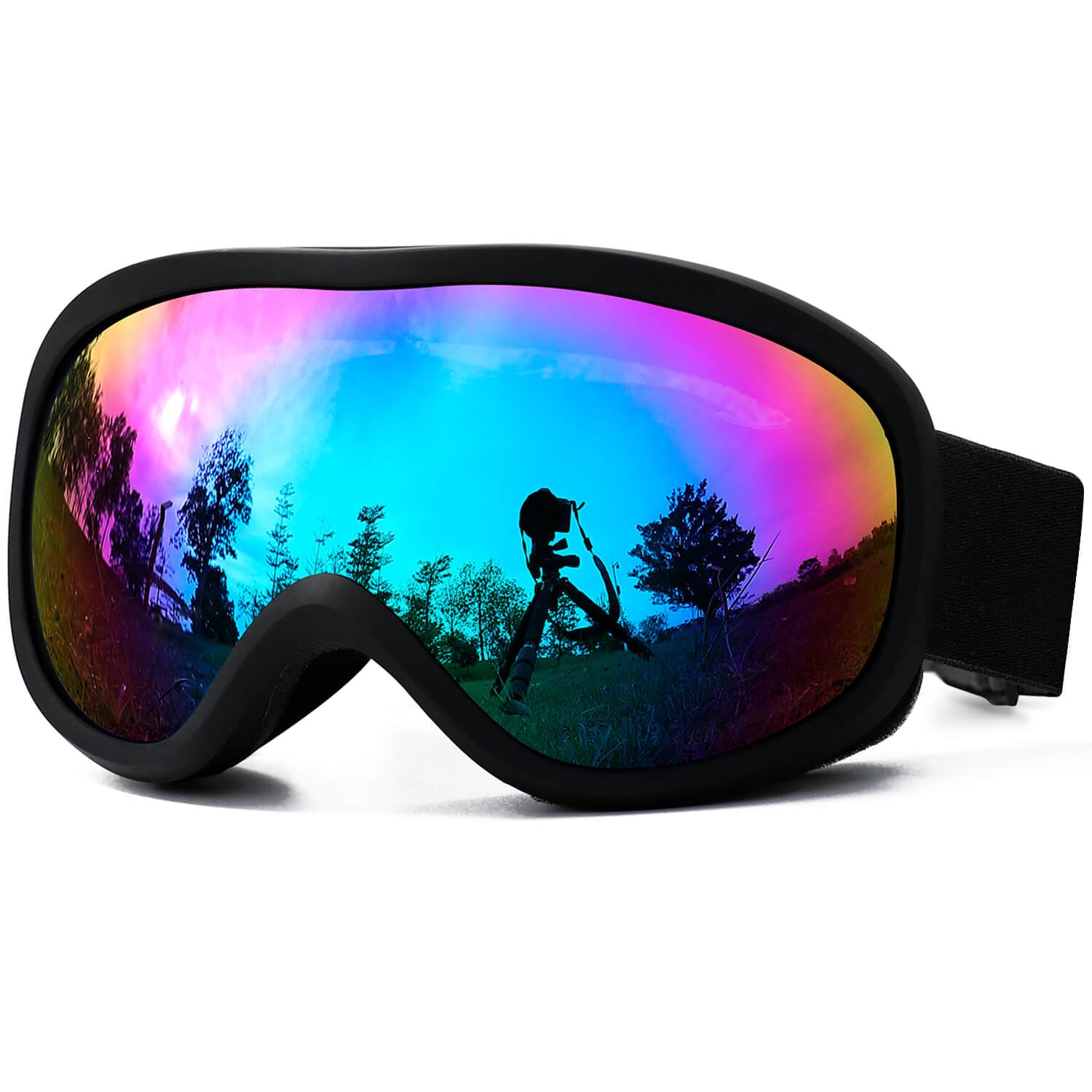 AVV OTG Occhiali da sci per uomo e donna con lenti anti-appannamento a doppio strato, UV400 Snow Goggle per snowboard motoslitta, pattinaggio