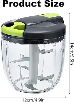 Manual Food Chopper Pull String,Hand Food Shredder with Stainless Steel Blades 900ml,Vegetable Chopper,Onion Cutter,Garlic Chopper,Manual Food Processor Suitable for Onions,Garlic, Herbs,Nuts,Fruits