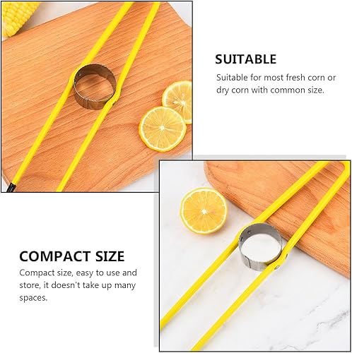 Miniatura 4 de Happyyami 2 peladores de maíz de acero inoxidable, ergonómicos para una fácil eliminación del grano del maíz en la mazorca, accesorio de cocina