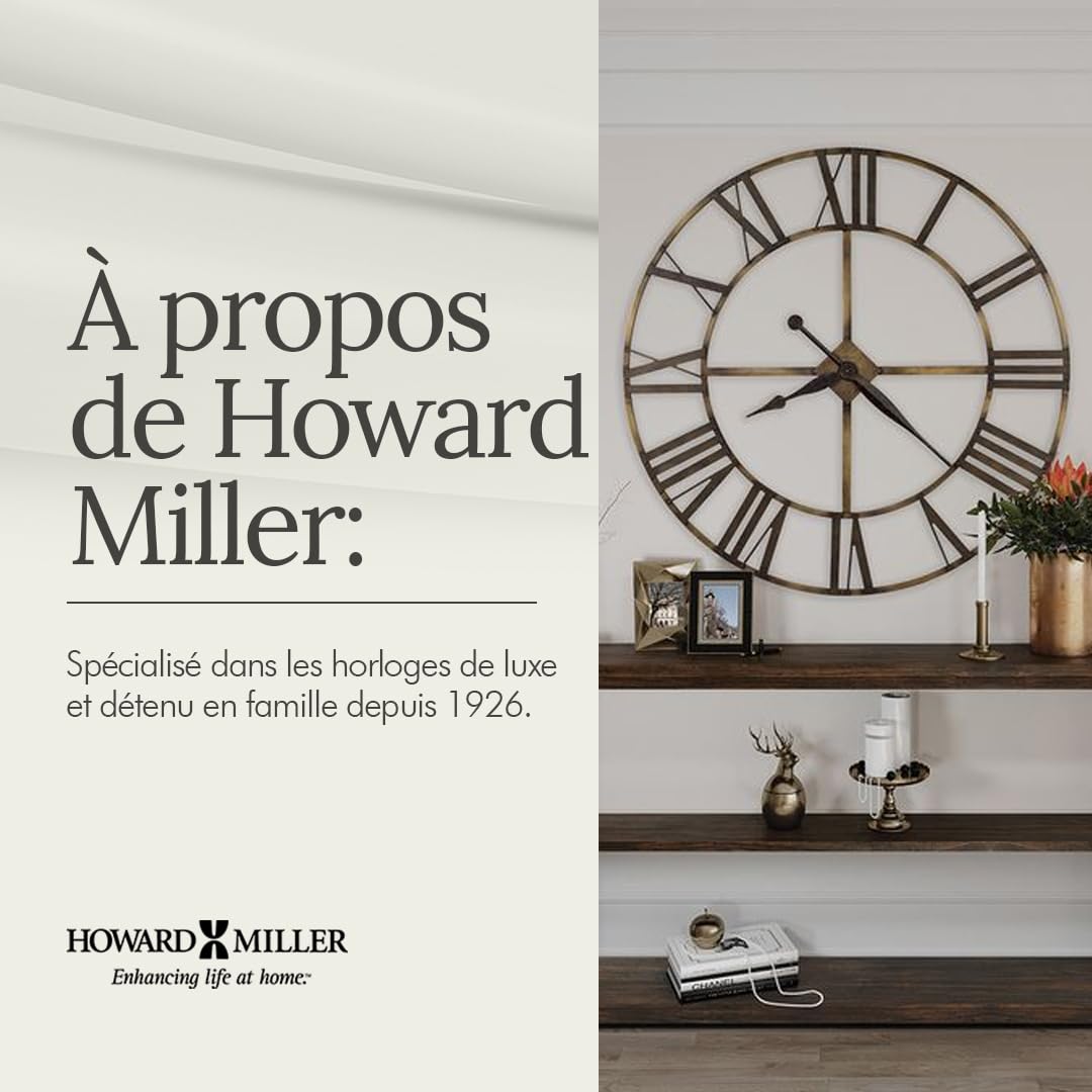 Howard Miller Glamour Horloge de Table 645771 – Horloge Moderne en Verre Dépoli avec Dessus Incurvé, Bords Biseautés en Miroir, Base en Verre Miroir, Alarme/Mouvement à Quartz