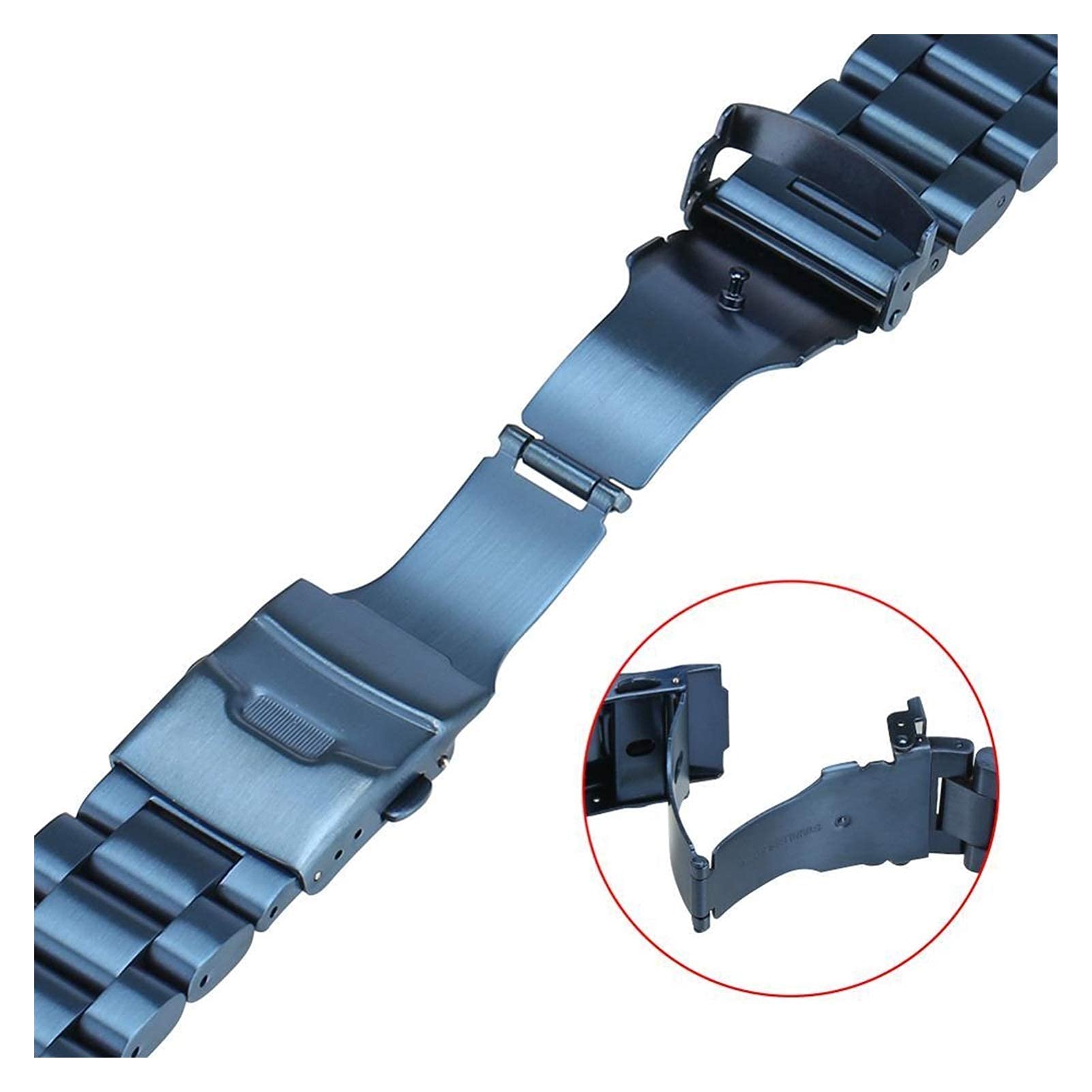 Bracelet de montre 22 mm Bracelet 24 mm Bracelet Bracelet de montre 26 mm Boucle Bracelet en acier inoxydable bleu