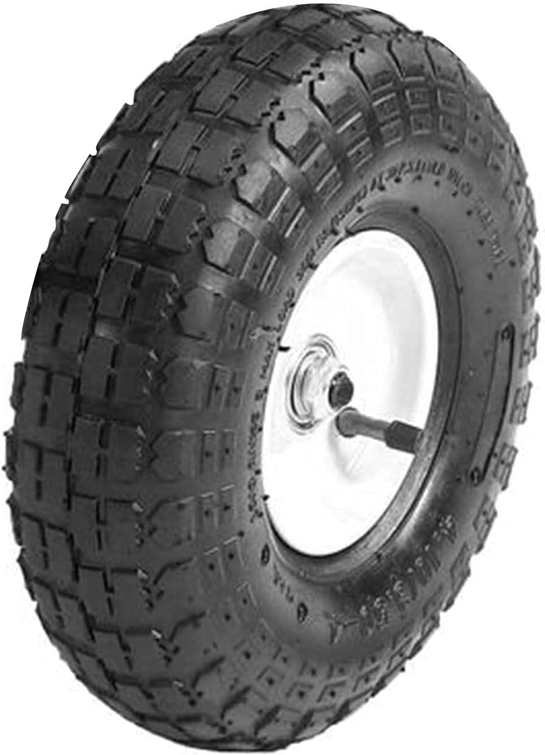 Wheelbarrow Wheel 10" Trolley Wheels Replaceable Puncture Wheels 4.10/3.50-4 Solid Tire Wheel Metal Industrial Wheelbarrow Trolley Rubber Tire