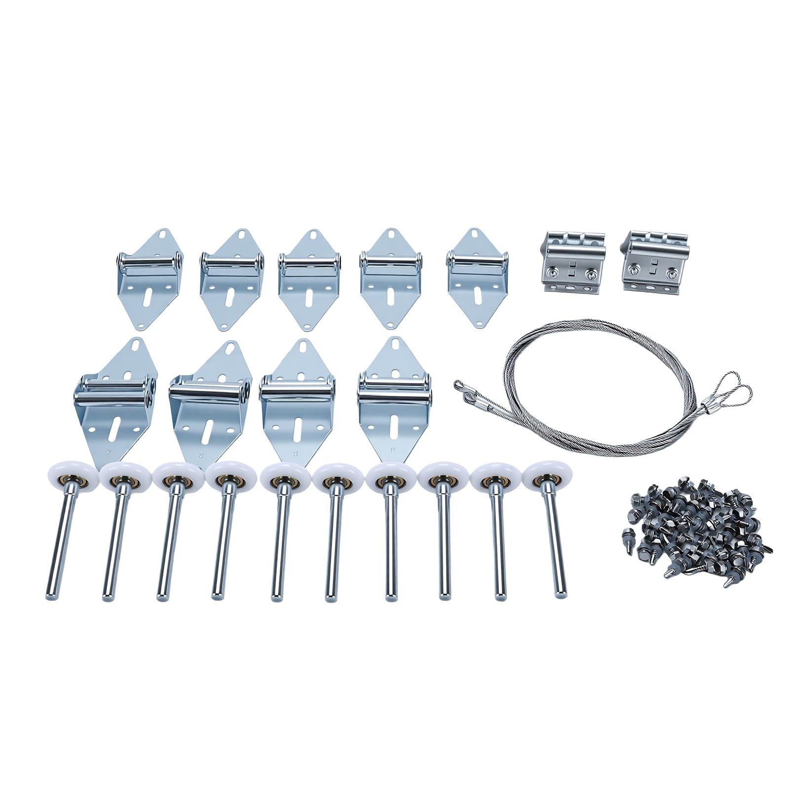 Kit de quincaillerie pour porte de garage avec charnières et roulements isolés