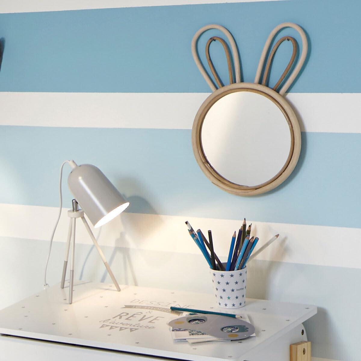 ATMOSPHERA CREATEUR D'INTERIEUR - Specchio per Bambini Coniglio Pino 24x38cm