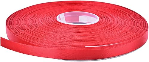 Ribest Cinta de satén roja de doble cara de 38 pulgadas, 50 yardas por rollo para envolver regalos, ramo de flores, accesorios para el cabello,