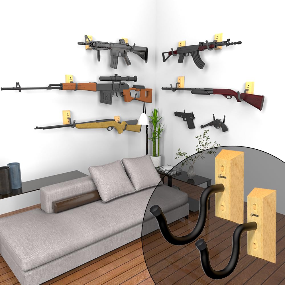 Snapklik.com : Gun Racks For Wall, Wood Gun Wall Mount, Gun Rack Holder For Storage Rifle ...