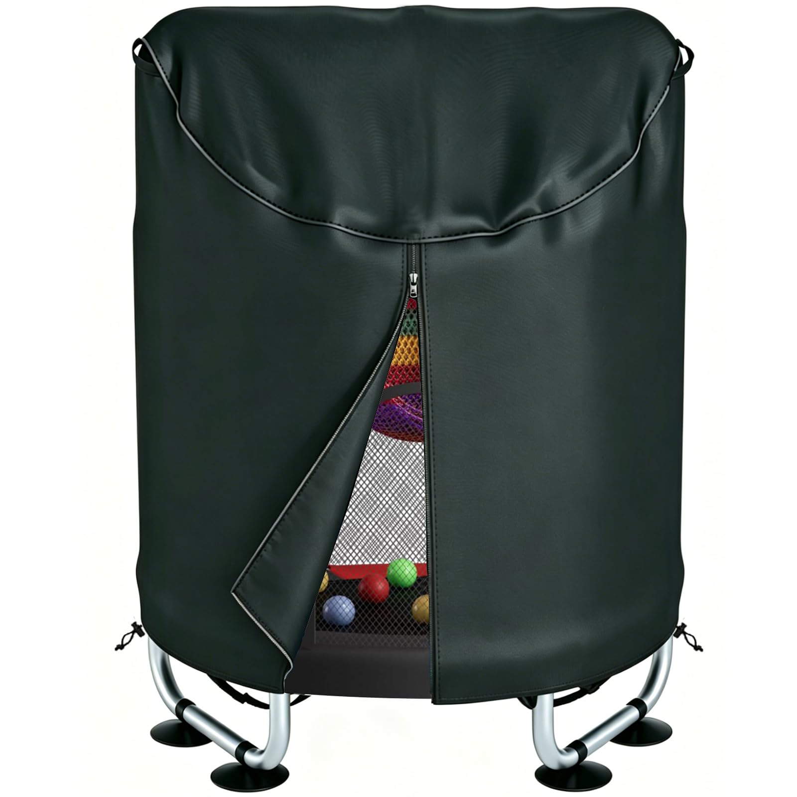XCZ Trampoline Cover, Outdoor Jumping Bed Cover, Suitable for 55 inch Round Children's Trampoline with Fence, Full Coverage. Black