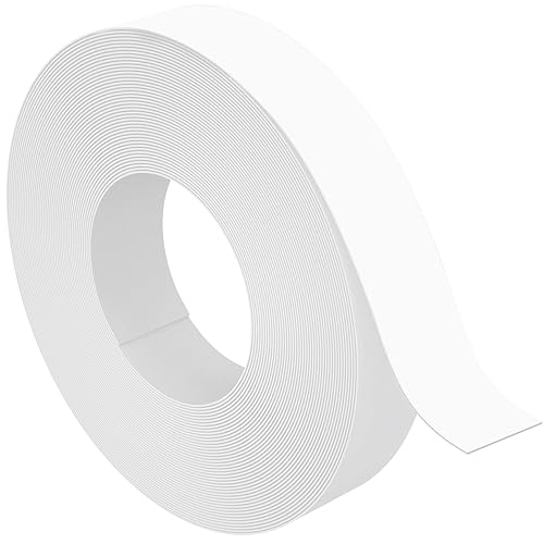 ZYJT Banda de borde rollo de 34 pulgadas x 25 pies de banda de borde blanco borde flexible prepegado cinta de PVC con adhesivo termofusible fácil