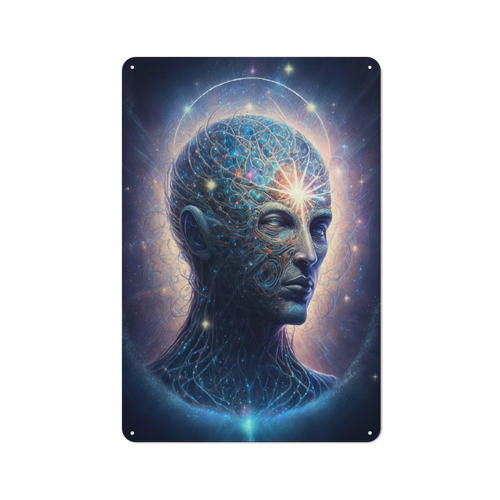 Tin Sign with Esoteric Zen Universe V3 Design 30x20cm, Industrial Garage Wall Decor for Workshop, Basement, Shed Or Games Room