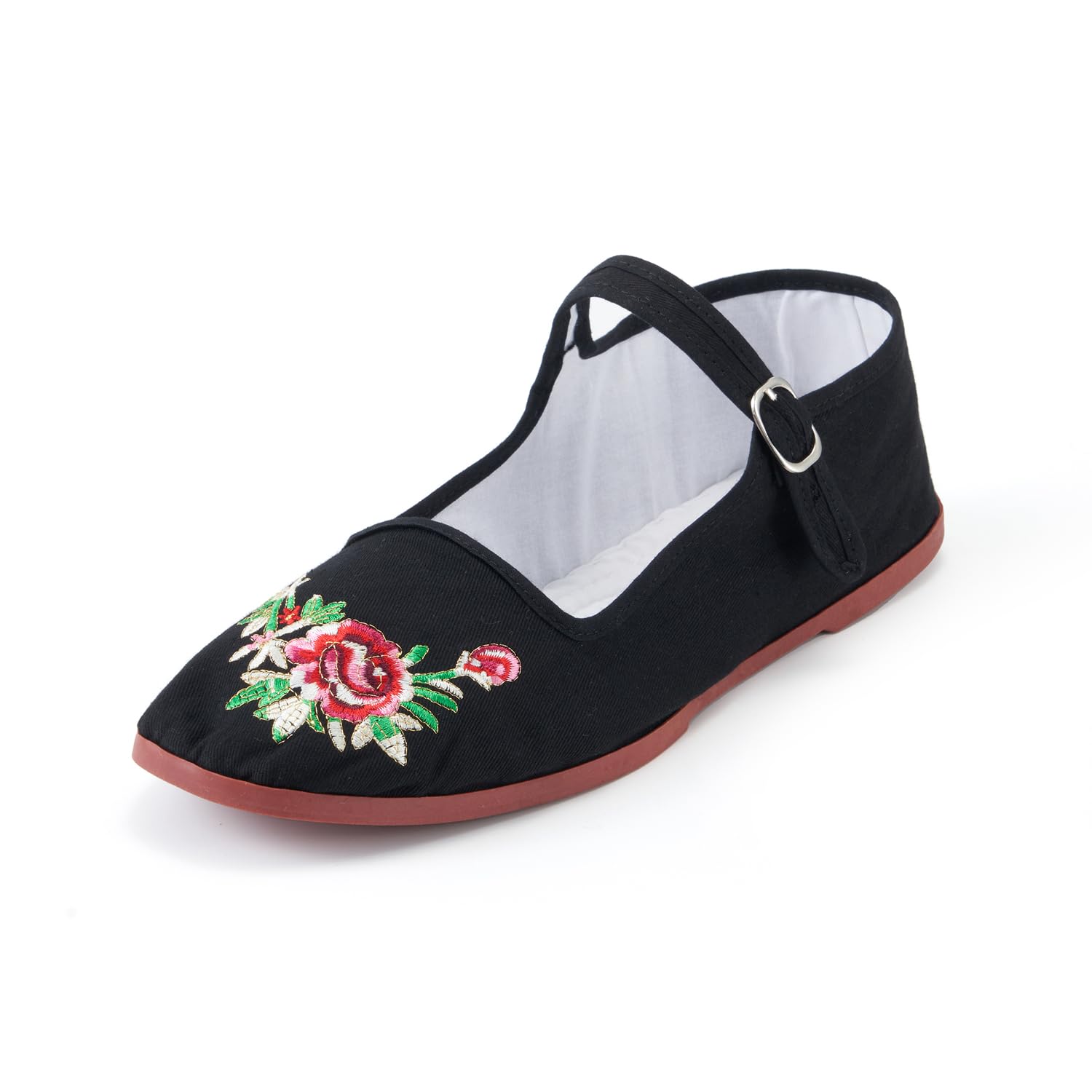 SAEEKO Womens Classic China Flats, Casual China Doll Shoes, Cotton Mary Janes, Chinese Tai Chi Shoes