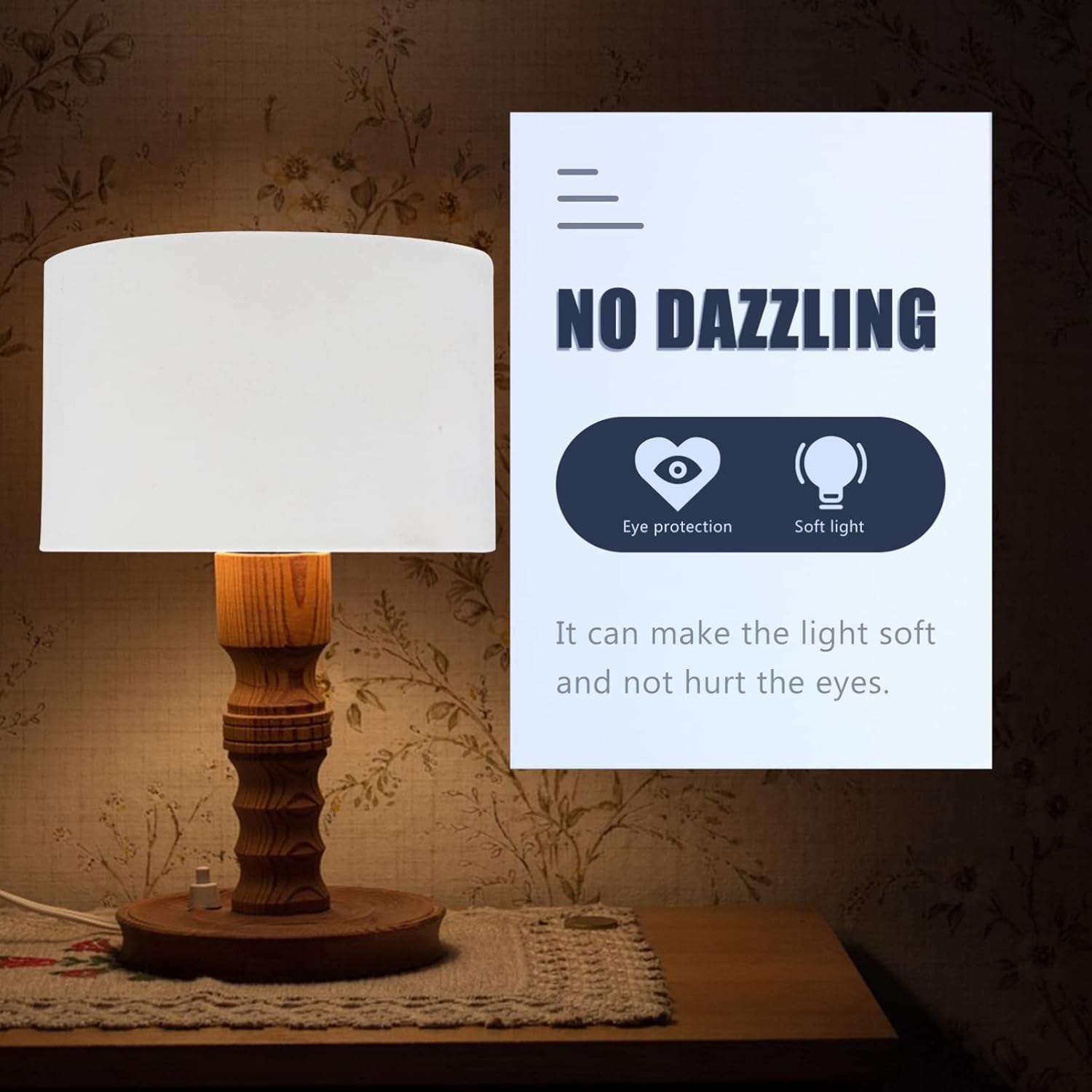 ibasenice White Lamp Shade, Cloth Craft Light Cover Delicate Lampshade Cloth Lamp Cover Decor