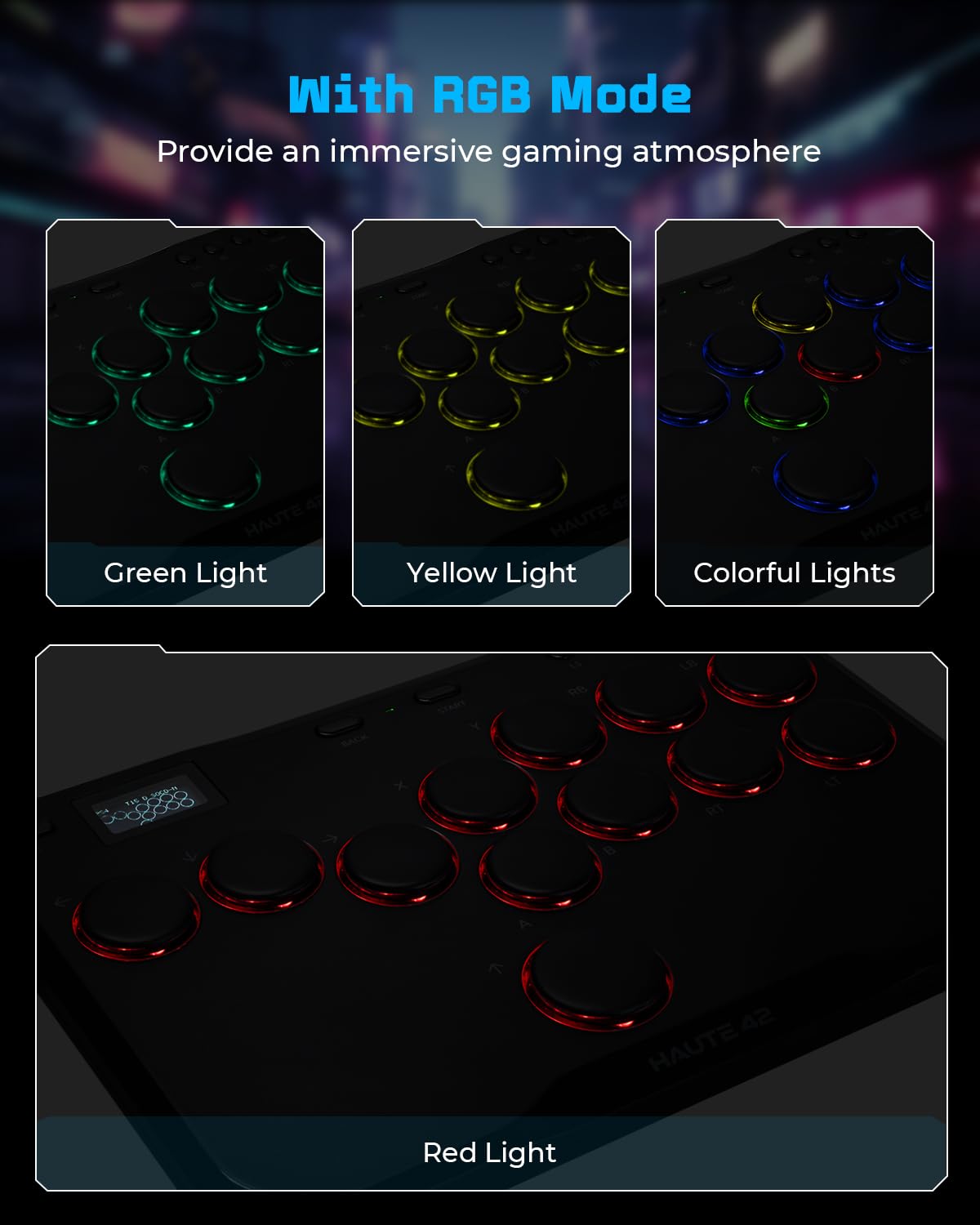 P12 All-Button - Teclado Controller para juegos con funciones RGB y turbo personalizadas, arcade stick fight stick teclado gaming para PC/Switch/PS4/PS3, compatible con intercambio en caliente y SOCD | Arcade Fight Stick Gaming Teclado para PC/Switch/PS4/