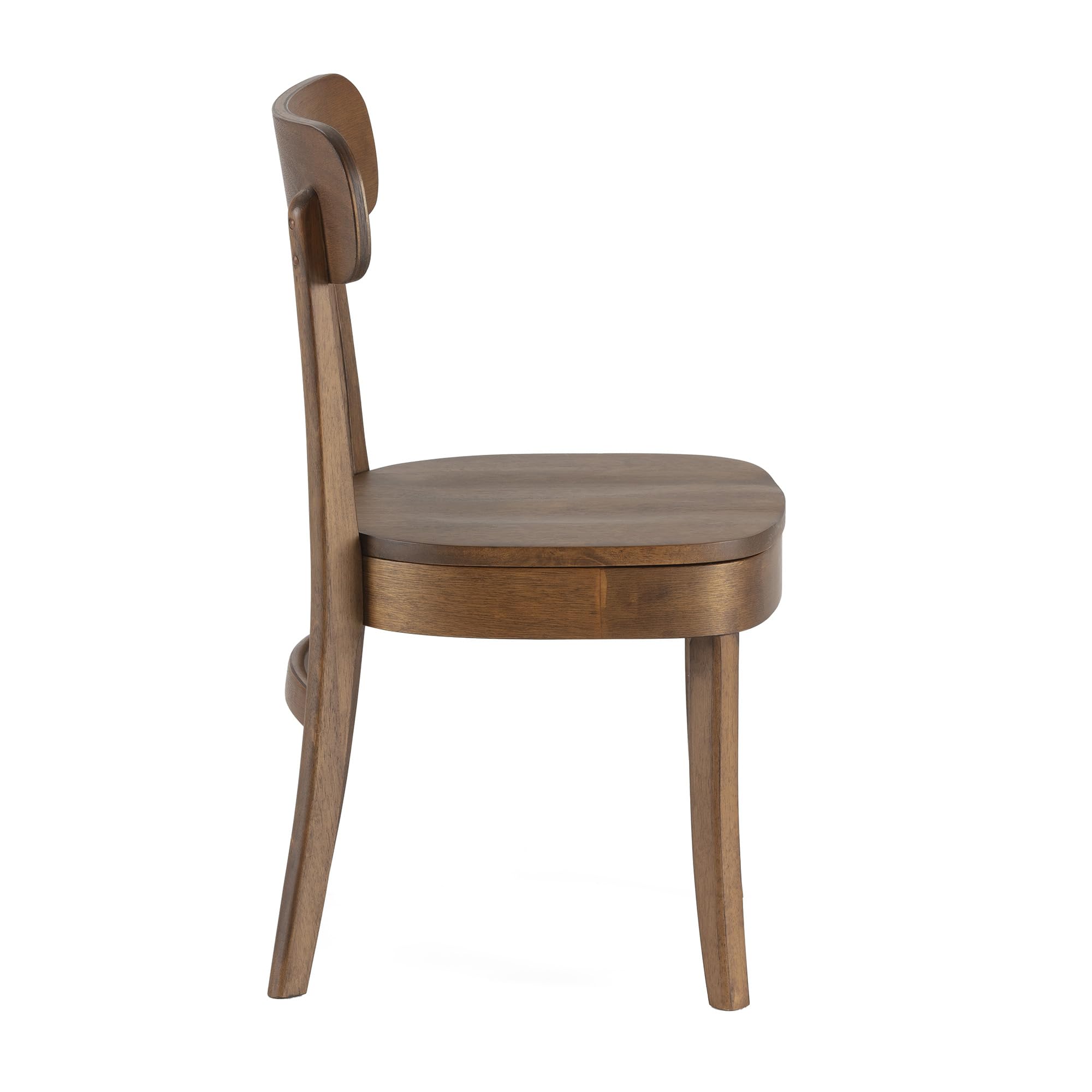HOMN LIVING Pack 2 sillas Nala Color Nogal, Madera Maciza, 45,5 cm (Ancho) 49 cm (Profundo) 83 cm (Alto)
