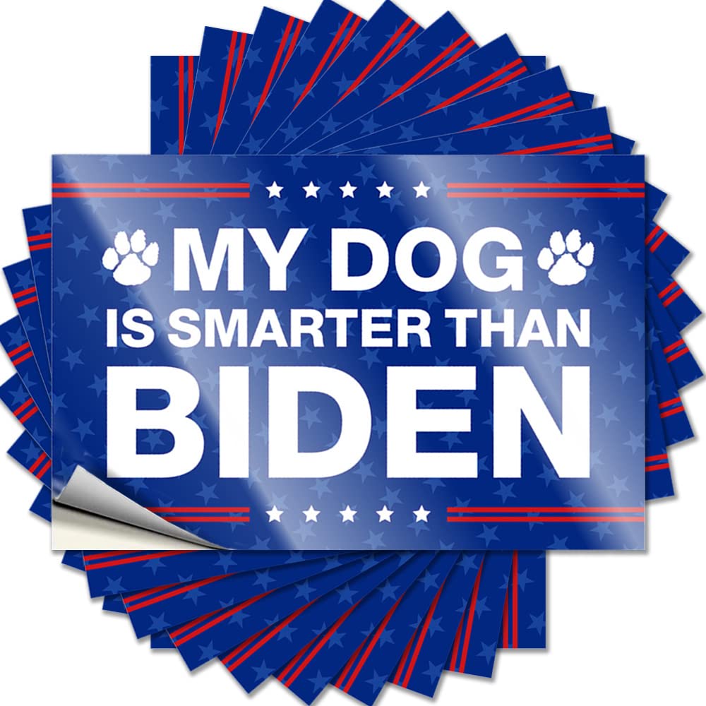 Man Cave Decorations Hat Saying | My Dog is Smarter Than Biden Motivational for Alcohol Decor(6X9CM)