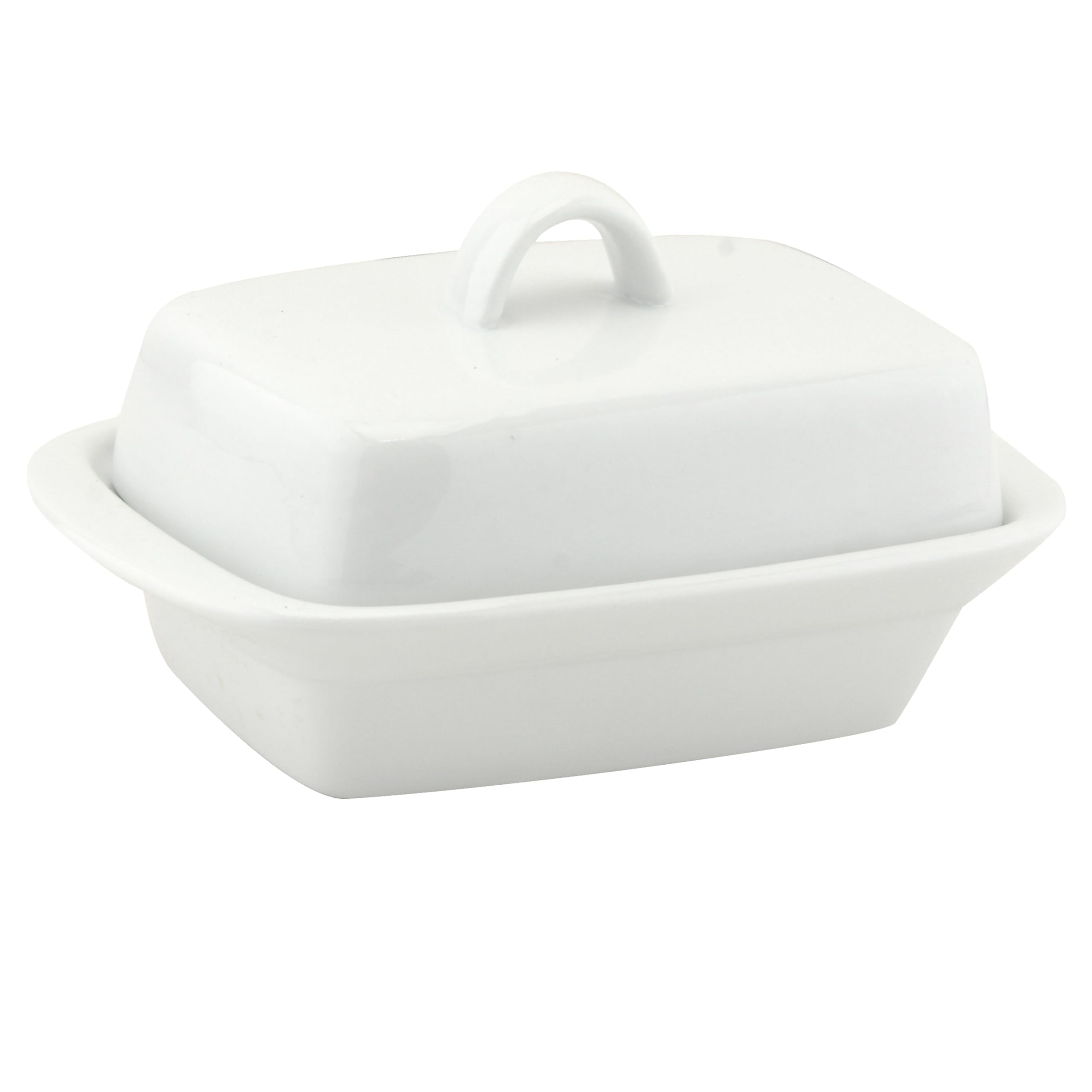 Deep Butter Dish with Ceramic Lid Kitchen Breakfast Dining Serving Storage White