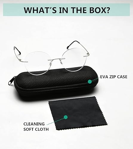 Miniatura 6 de Eyekepper Gafas de Lectura sin Marco Mujeres - Lectores Redondos sin montura Hombres Plata +1.75