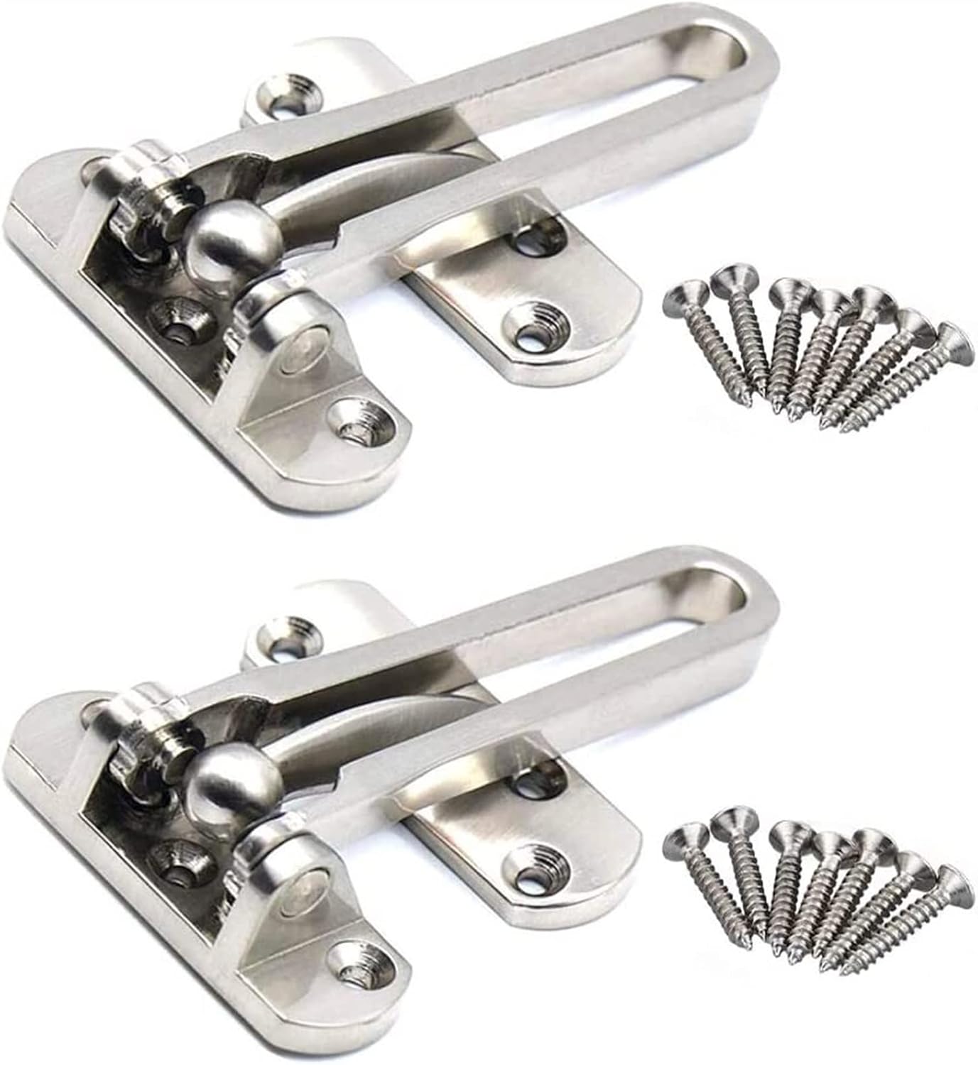 Door Chain Lock,Bolt Gate Latches,Latch Safety Limiter,2 Pcs Zinc Alloy Anti-Theft Buckle, Anti-Theft Chain, Door Chain, Safety Door Buckle, Door Chain Anti-Lock Buckle, Insurance