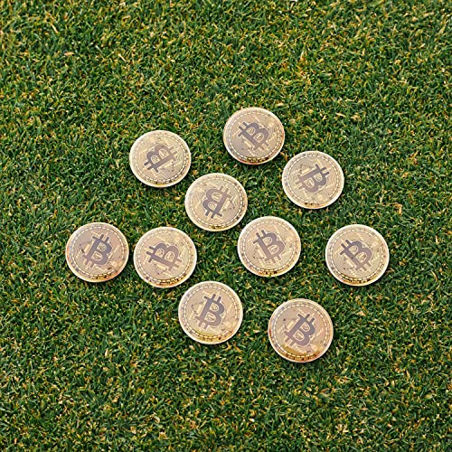 Hodl 21 Bitcoin Golf Ball Markers Value Pack Of 10 - Works With Most Hat Magnetic Clips And Divot Repair Tools Men And Women Golf Gift Accessories - Bulk Lot Of 10 Bitcoin Ball Markers #TOP2