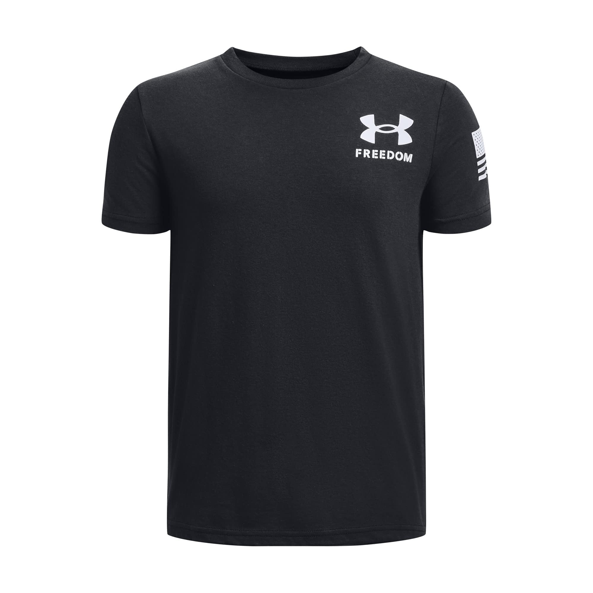 Under Armour Boys' New Freedom Flag T-Shirt, (002) Black / / White, M