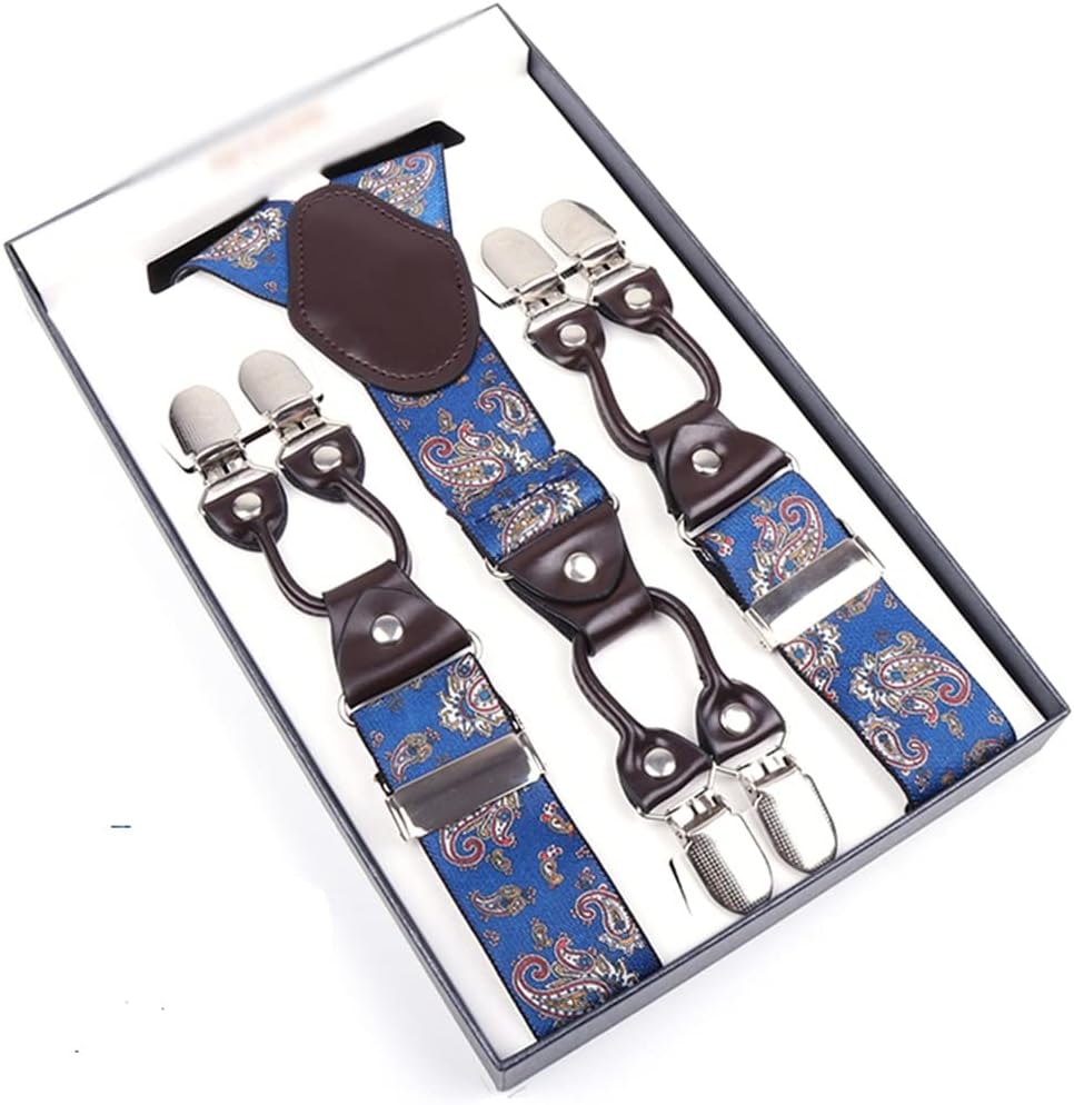 Adult Suit Trousers Strap Clip Men Suspenders Buckle Elastic Shirt