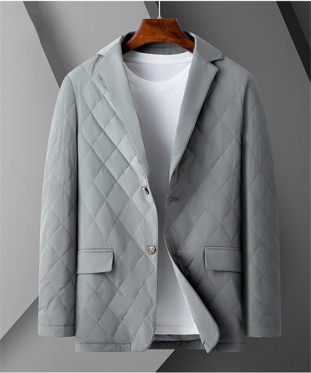 White Duck Down Men's Blazer Solid Color Single Breasted Casual Coats Autumn Down Jackets