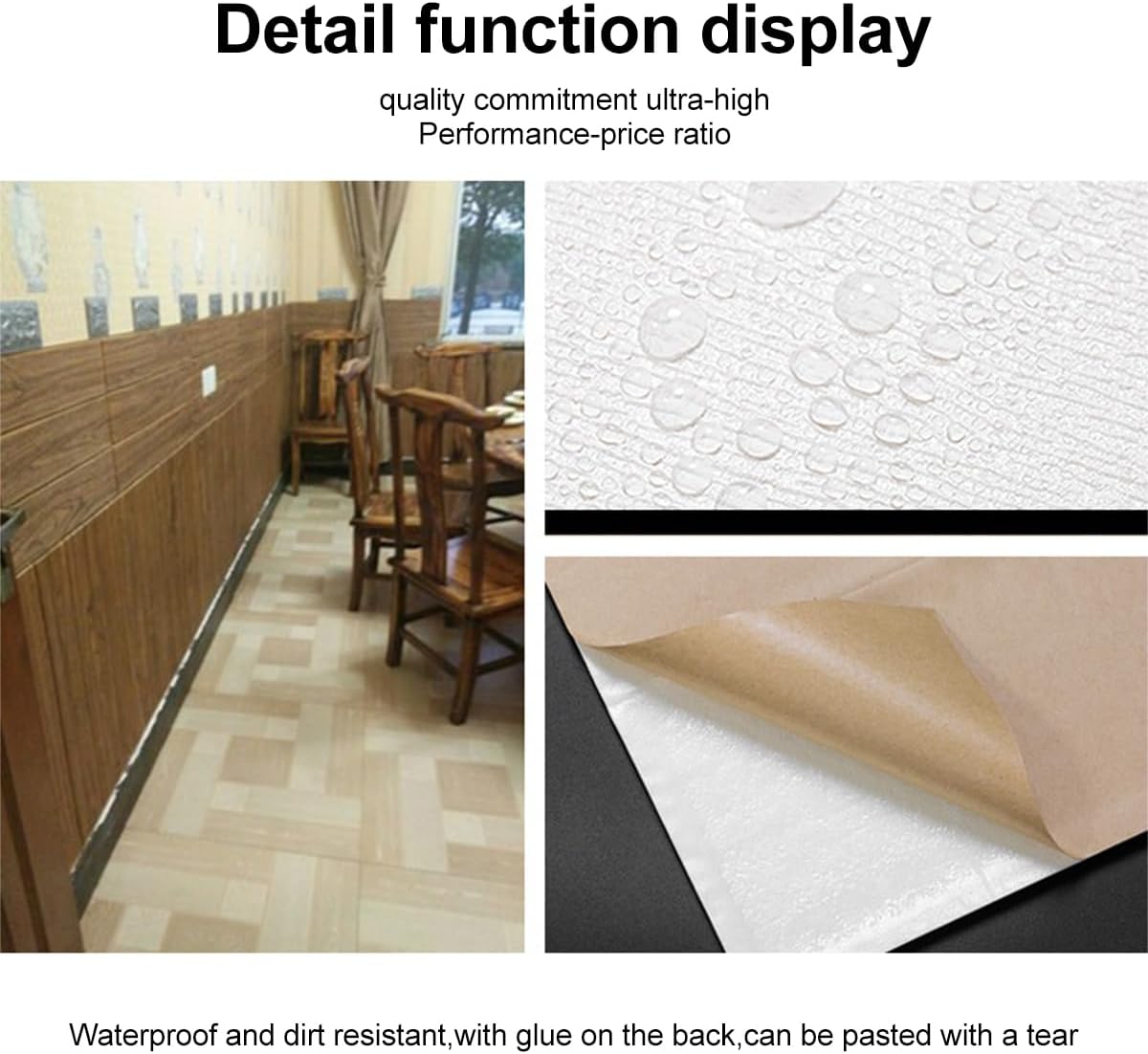 Square Wall Panels 2.3ft x 2.3ft 10pcs Wood Plank Effect 3D Foam Wall Tiles Peel and Stick Wall Panels for Home Office Hotel (Red)