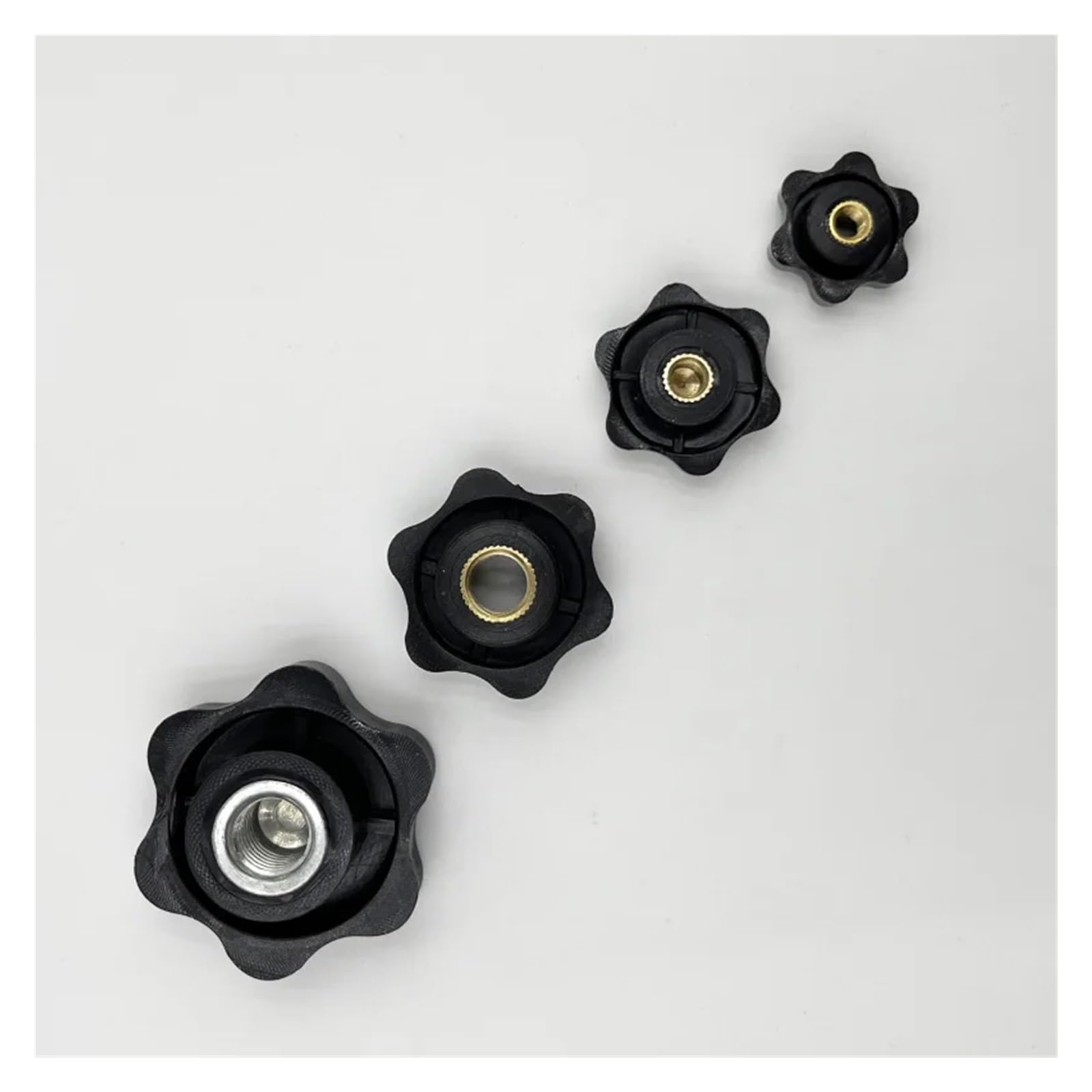 Manopole a forma di stella, M4 M5 M6 M8 M10 M12 Dadi a serraggio manuale con filettatura a stella, dadi meccanici neri a pollice, manopola di serraggio manuale, dado resistente al calore(Blind Hole,M6