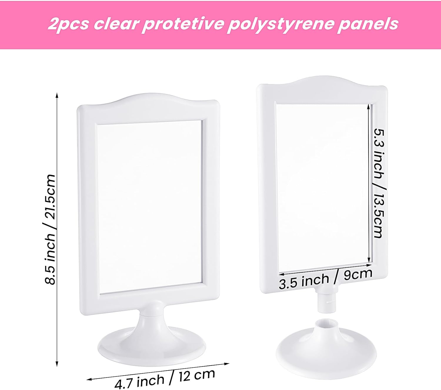 両面スタンディングフォトフレーム 10個 4x6インチ プラスチック台座フォトフレーム バルク、ホワイト縦型写真ホルダー インサート