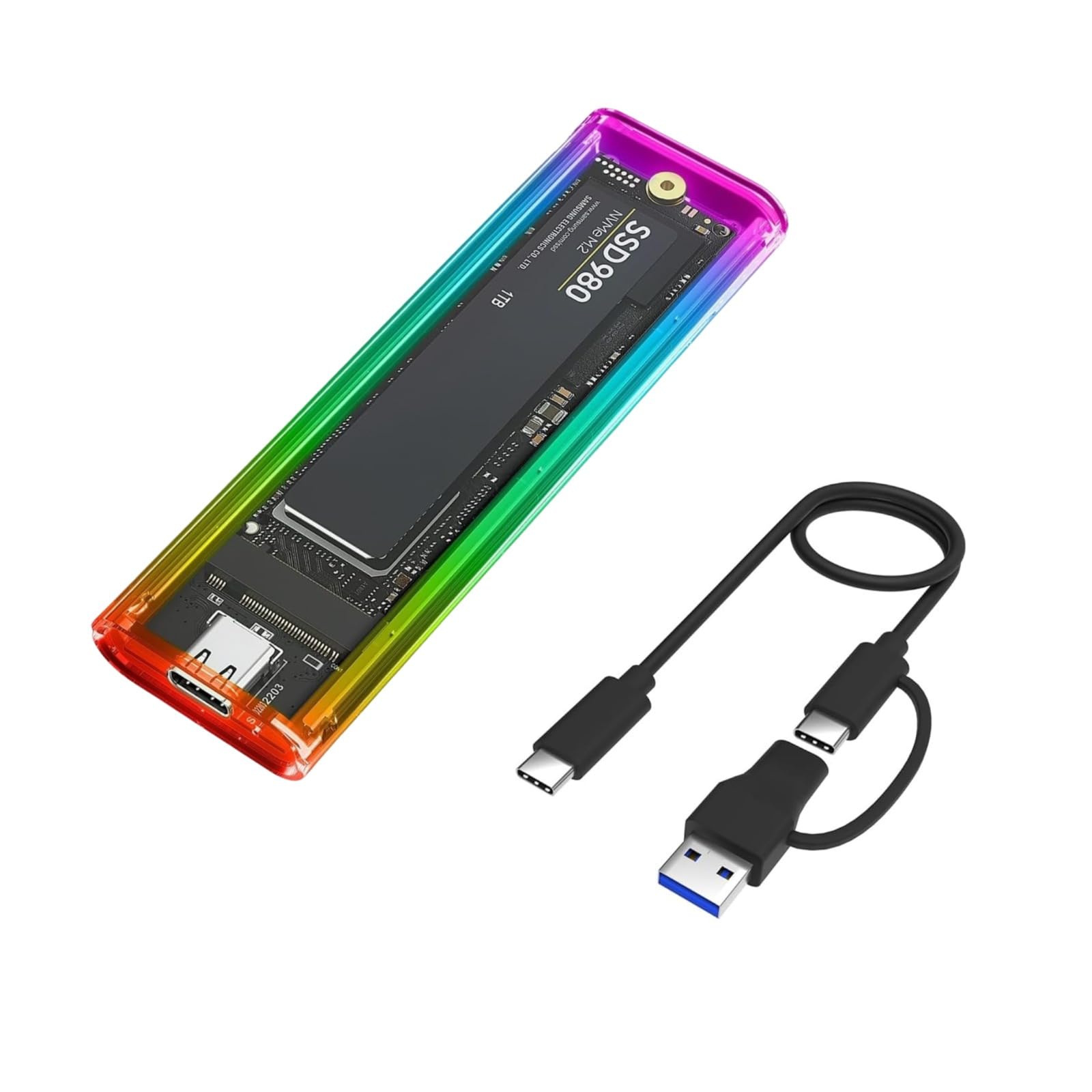 Witamy External NVMe+NGFF M.2 Sata SSD Enclosure USB 3.1 GEN 2 Type-c Port Upto 10 Gbps Data Transfer Speed, Sizes of 2230/2242/2260/2280mm Upto 2TB M-Key B+M Key Hard Drive Blue-image-34