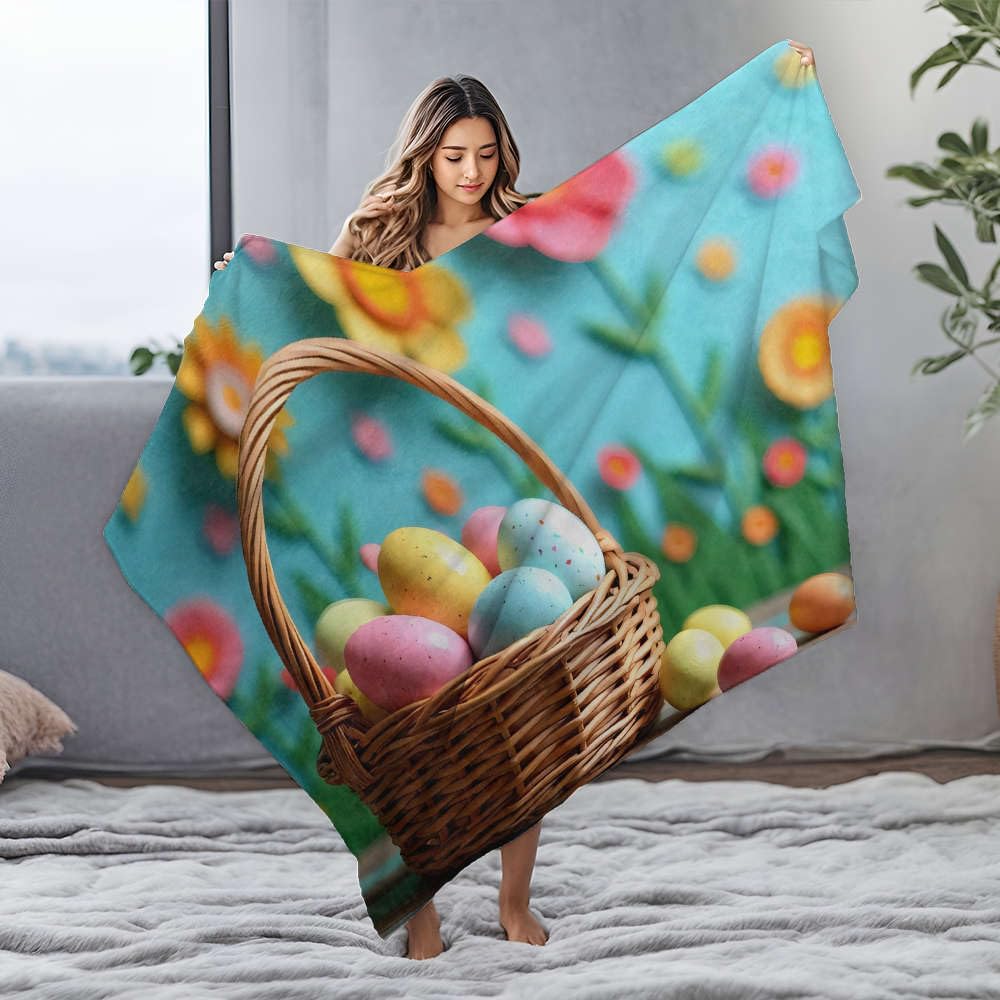 Couverture en flanelle pour chiot Pâques King Size 125x150cm