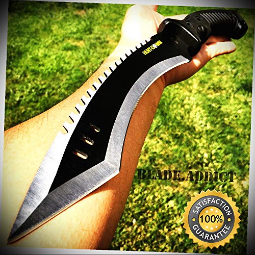 15.5'' KUKRI HUNTING SURVIVAL FIXED BLADE MACHETE Rambo Knife Sword NEW - Outdoor