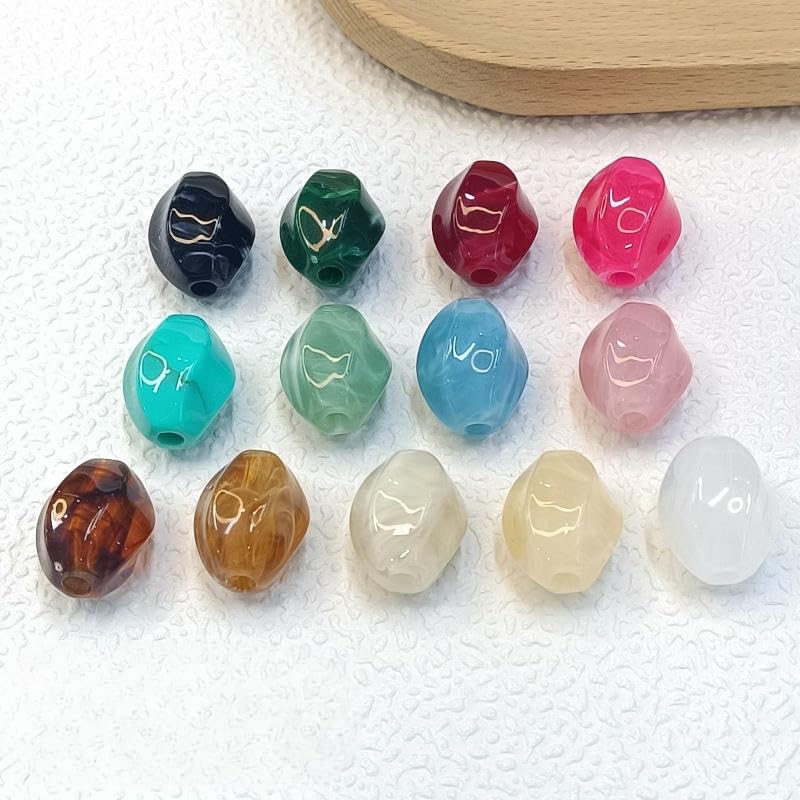30/50/100 sztuk 17x20 mm nieregularne duże otwory koraliki dystansowe akrylowe koraliki dystansowe do naszyjników, breloczków, ubrań, torebek i akcesoriów DIY