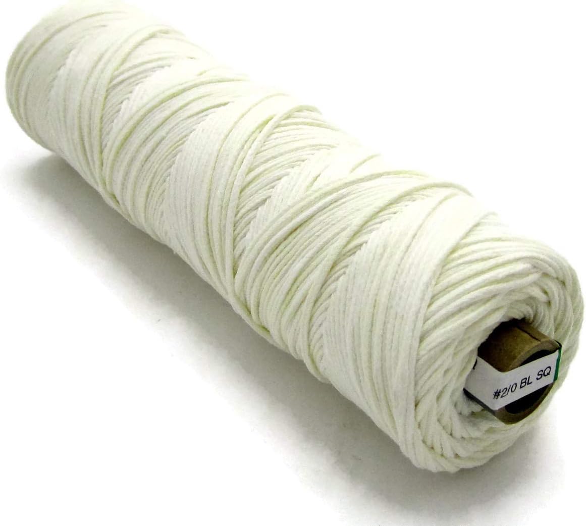 528 Foot Spool - Size #2/0-100% Cotton Square Braid Candle Wick - Unprimed and Lead-Free - Made in The USA