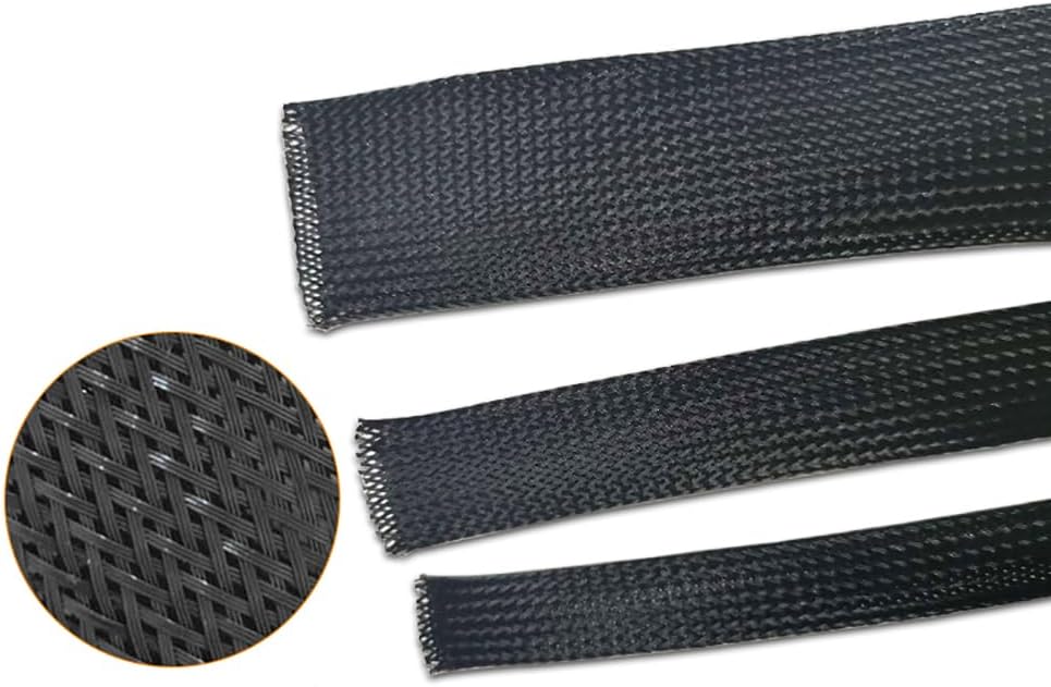 Customizable 200M 4mm Insulated Braid Sleeving PET Wire Expandable Cable Sleeve Flame-retardant nylon braided tube - (Inside Diameter: 4mm, Length: 200M)