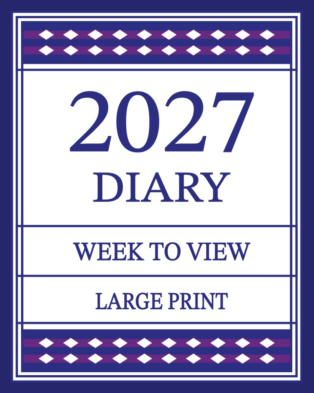 2027 Diary Large Print Week to View Navy