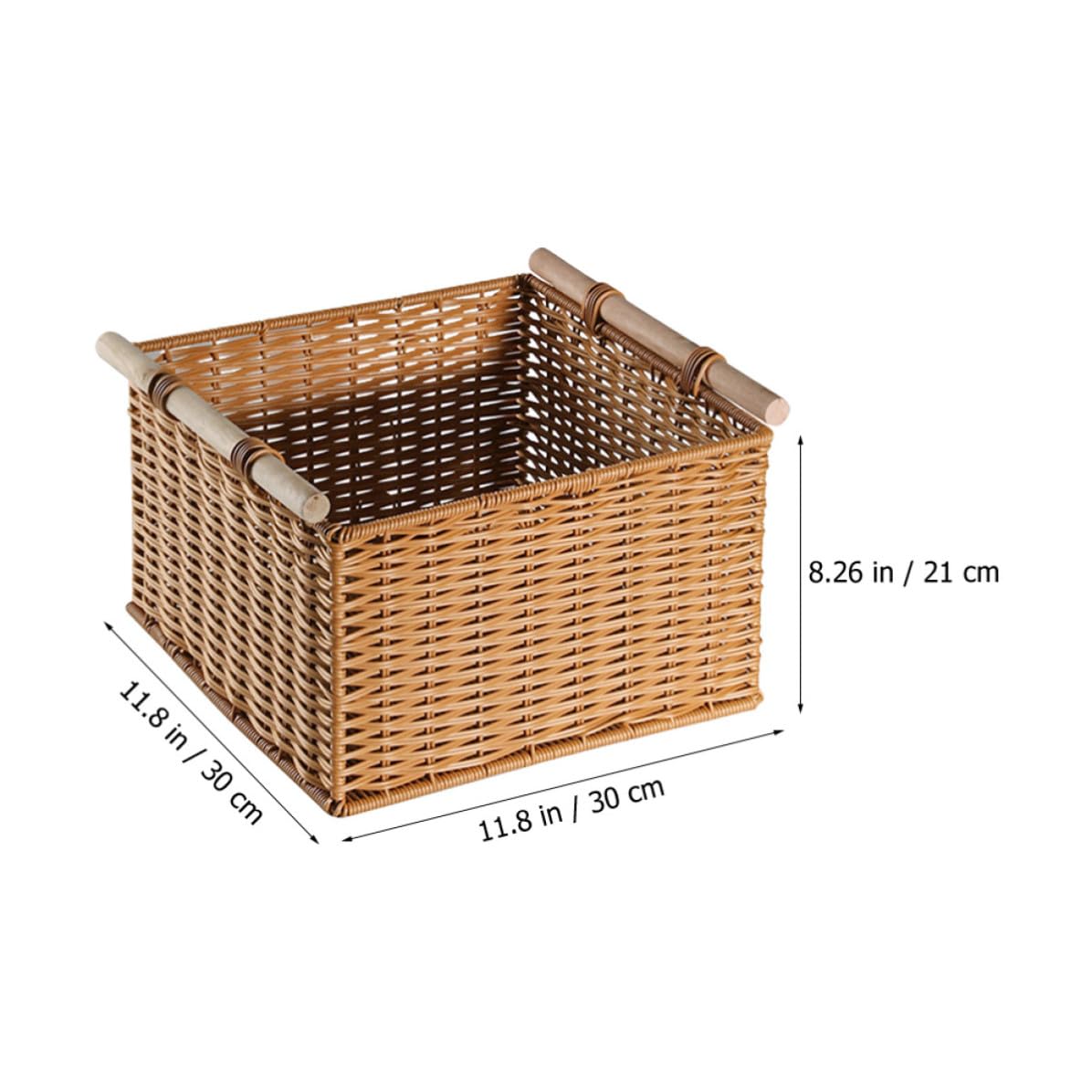 Cestino Portaoggetti in Rattan Sintetico Grande Capacità Plastico