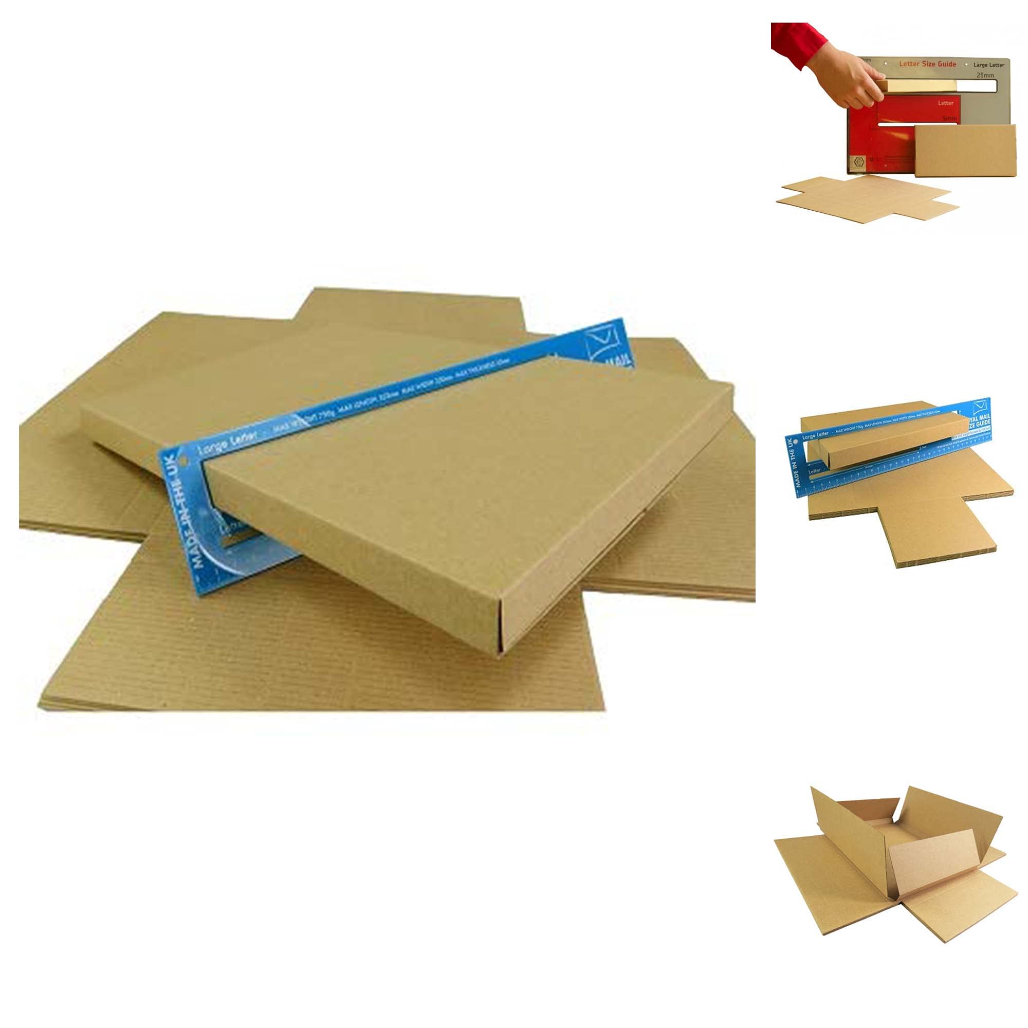 BBP Express Large Letter White/Brown Corrugated Cardboard Mailer Box For Shipping Gift Items (C6/A6 / 6x4x0.8" / 160x110x20mm, Brown, 25)