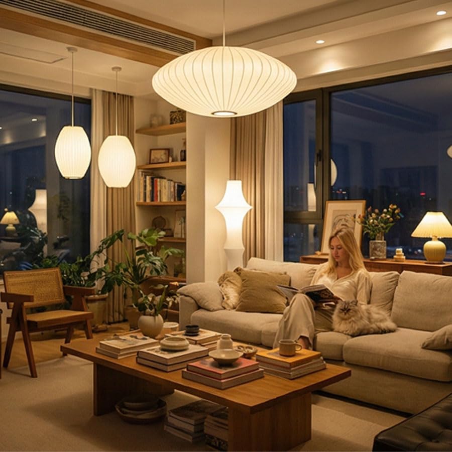 ziidoo lantern pendant light imitation silk chandelier?19.7in white wabi sabi light fixture round modern adjustable 3000k hanging lights for kitchen dining room living room restaurant 50