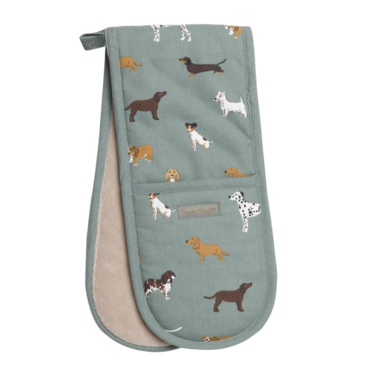 Sophie Allport Blue Fetch Double Oven Glove