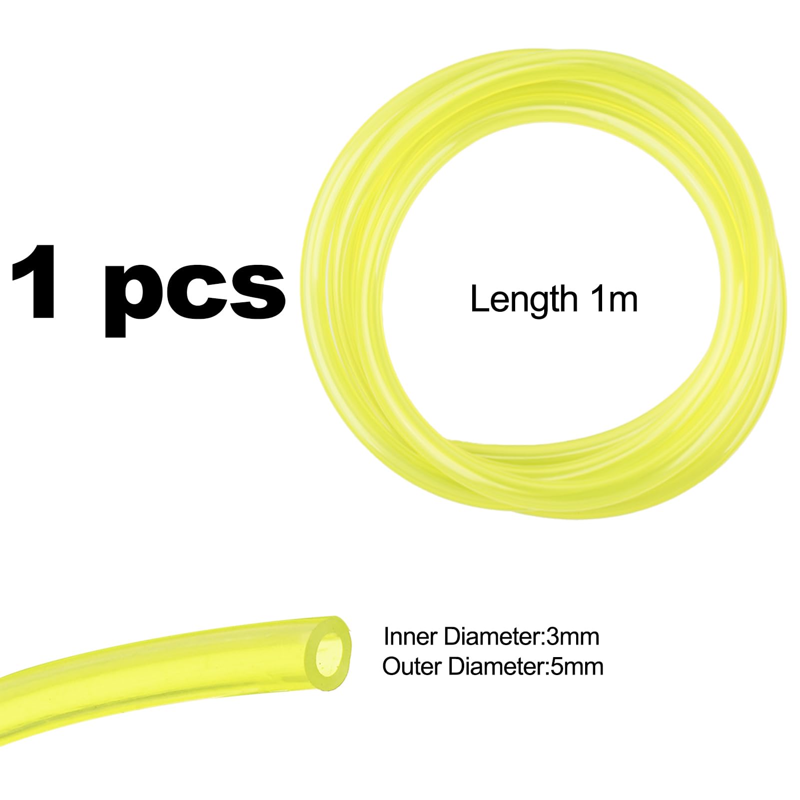 Tubo Benzina Per Decespugliatore E Motosega - 3 Misure (2x3.5mm, 2.5x5mm, 3x5.5mm) Con Filtri, Giallo Trasparente, 1 Metro - Foto 6