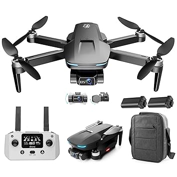 TrendyVision 2-Axis Gimbal GPS Drone with 4K EIS Camera for Adults Beginner, Foldable FPV RC Quad with Brushless Motor, 5G WiFi Transmission, Optical Flow, Follow Me, Smart Return Home, 2 Battery