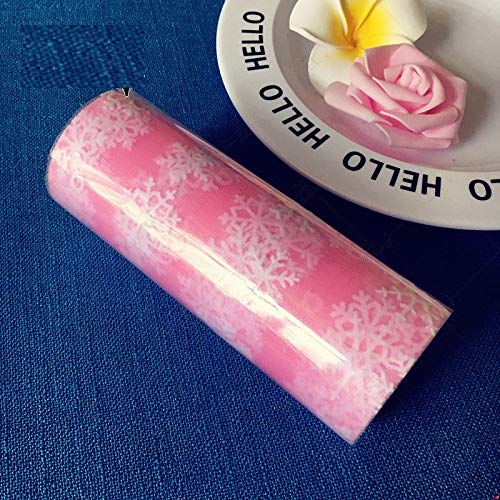 Tela de tul con bordado de copos de nieve, lentejuelas, azul cielo y rosa, para vestidos de novia y de fiesta de 51 de ancho. - México