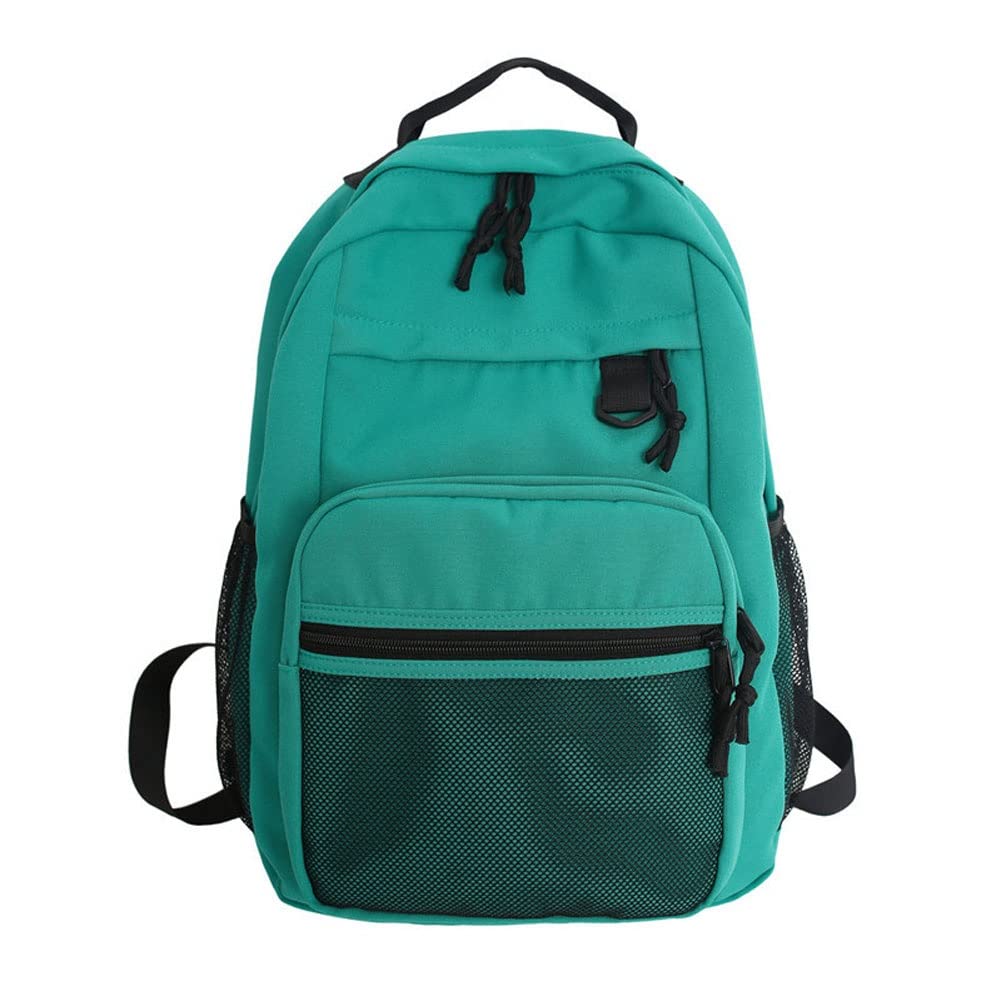 Tooling Style Backpack Women's Japanese Trend Mesh Multi-zip School Bag Men's Simple Solid Color Couple Bag (Color : A)