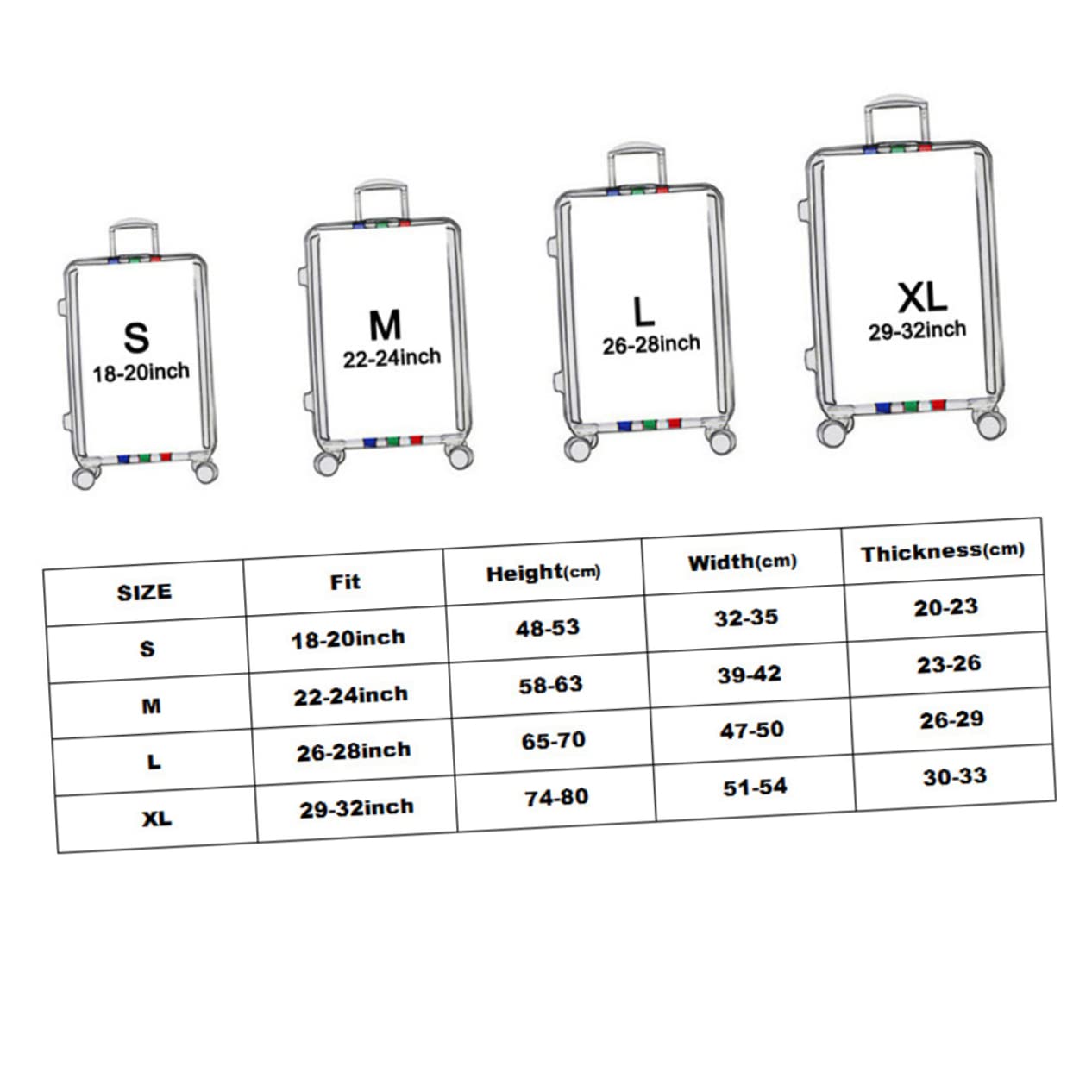 Copertura Accesso Facile alle Maniglie per Valigia Design Unico in Poliestere e Spandex Protezione Antipolvere e Antigraffio per Viaggi e Aeroporti