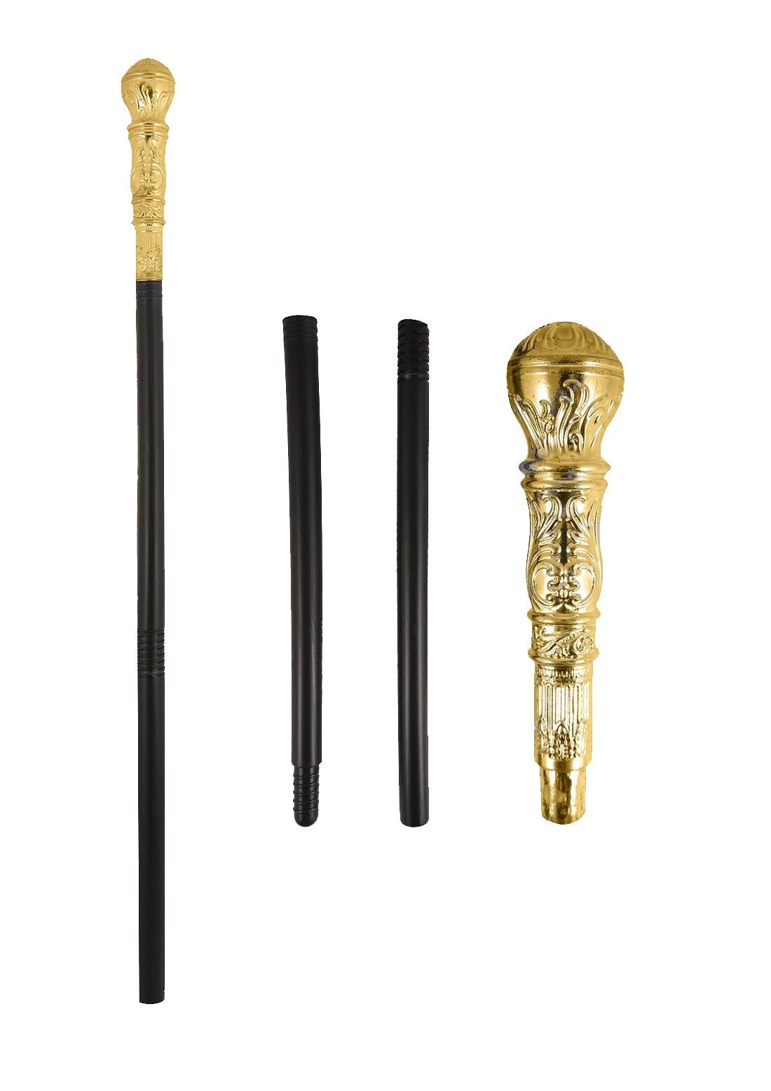 Islander Fashions Mens Stick Pimp, Snake Scepter Cane with Gold Top Novelty Party Accessory One Size (Gold Pimp Stick) One Size