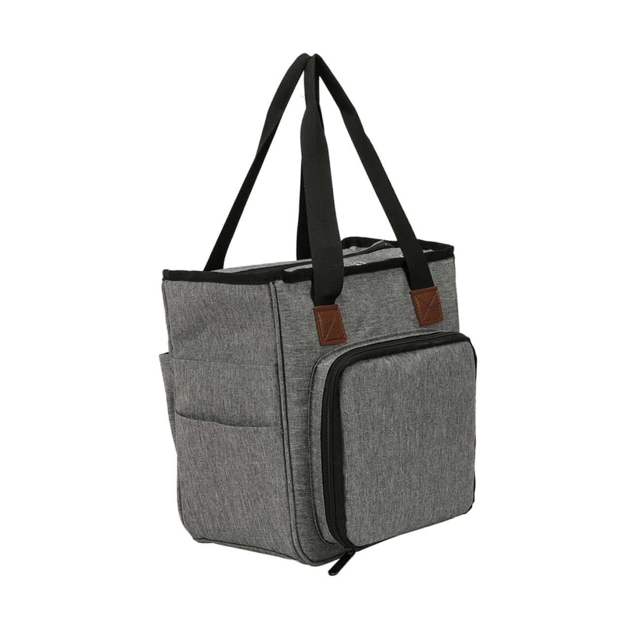 LIFKOME Modische Wollgarn Aufbewahrungstasche Grau Großer Organizer mit Mehreren Fächern Schultertasche für Strick und Häkelzubehör Praktischer Heimwerkerbedarf Organizer