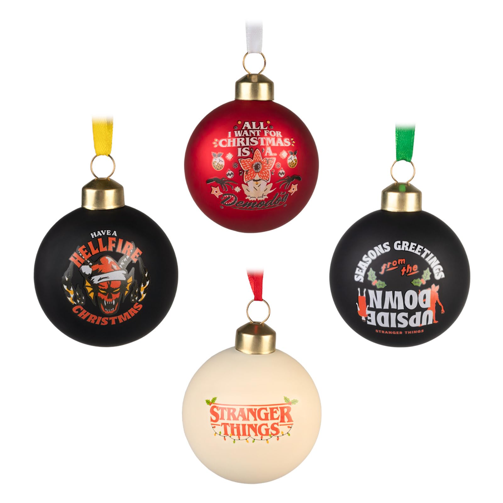 Grupo Erik Christmas Tree Decorations Set Of 4 Baubles - Stranger Things Merchandise | Xmas Tree Decorations, Christmas Ornaments, Xmas Baubles | Stranger Things Merchandise