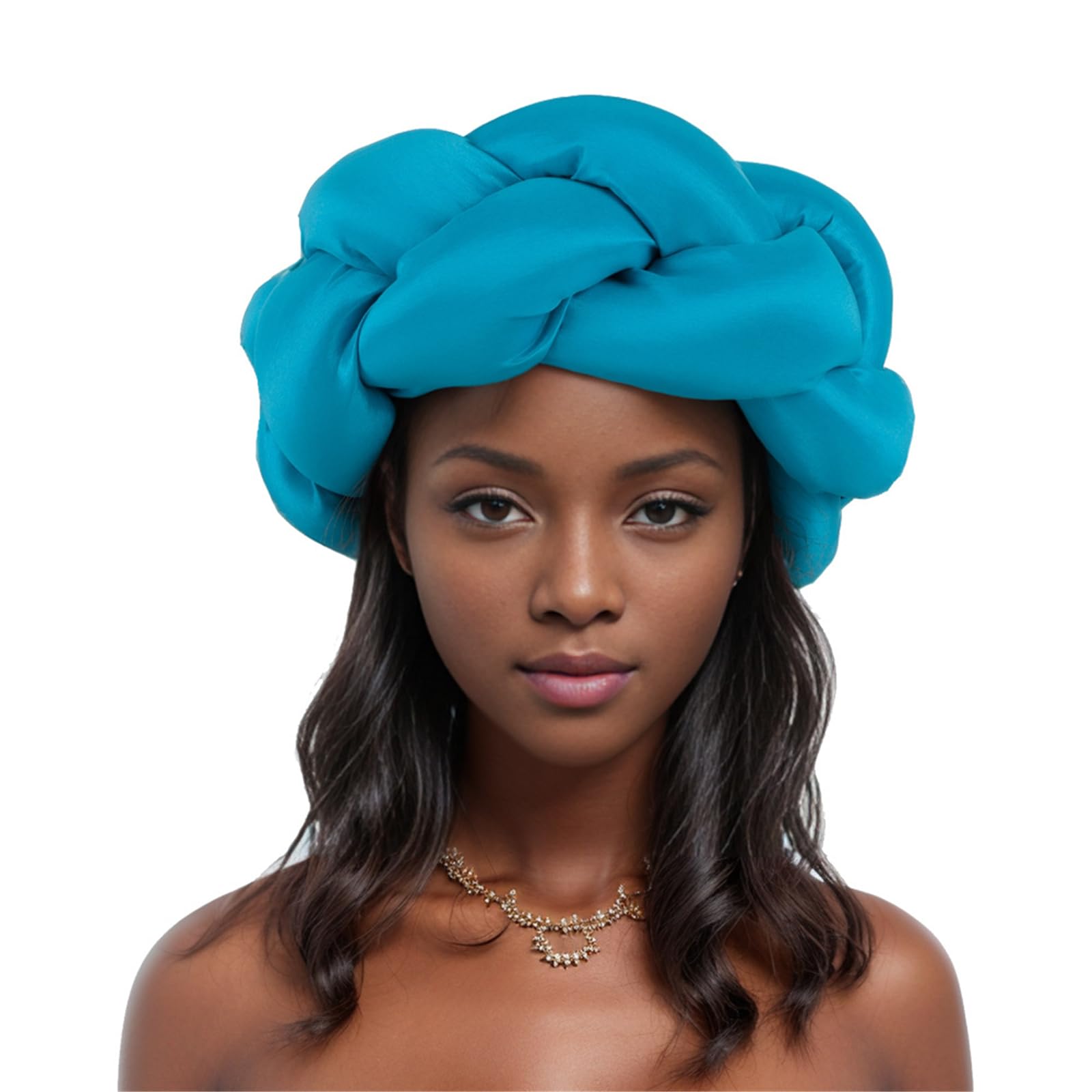 QUEENYARD Stylish Oversized Braided Headband Big Hairband African Turban Hat For Daily Wear And Formal Occasion Party Supply