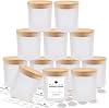 SUPMIND 12 Pack 10oz Glass Candle Jars with Lids and Sticky Labels, Empty Candle Jars for Making Candles Bulk Containers(Matte Black)